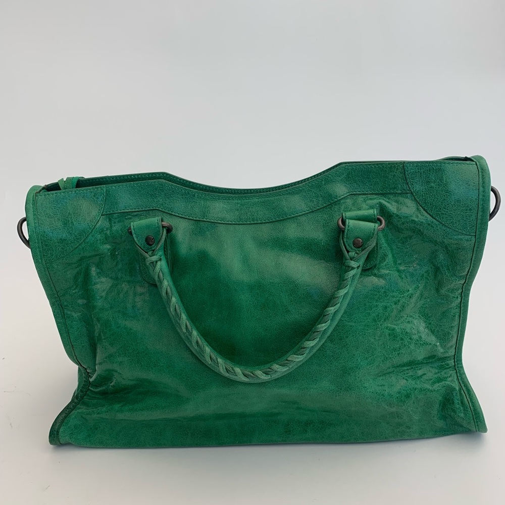 Balenciaga Green Classic City Leather Tote Bag - Picture 5 of 8